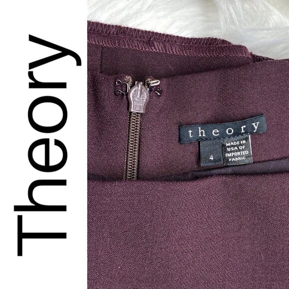 THEORY HARKIN FADED SHORT SLEEVE WOOL MINI SHEATH DRESS, SIZE 4 - Picture 7 of 10